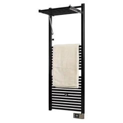 Sèche-serviettes électrique à inertie fluide Deltacalor Stendino 750W noir