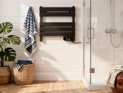 Sèche-serviettes électrique compact noir 100W