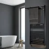 Sèche-serviettes électrique à inertie fluide Deltacalor Stendino 750W + soufflerie 1000W noir