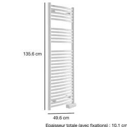 Sèche-serviettes électrique à inertie fluide Acova Batik blanc 750W