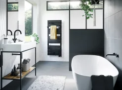 Sèche-serviettes électrique à inertie fluide Sauter Asama connectable anthracite 750W