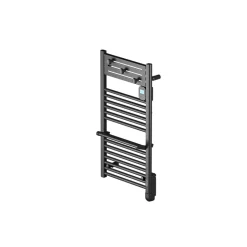 Sèche-serviettes électrique 750 W noir à inertie fluide + soufflerie 1000 W - Noirot Actibain