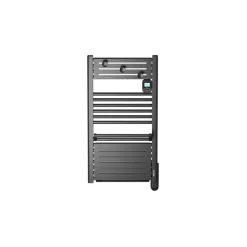 Sèche-serviettes électrique 500 W noir à inertie fluide + soufflerie 1000 W - Noirot Actibain