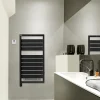 Sèche-serviettes électrique à inertie fluide Acova Astrakan + Air noir mat 500W + soufflerie 1000W