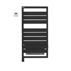 Sèche-serviettes électrique à inertie fluide Acova Astrakan + Air noir mat 500W + soufflerie 1000W