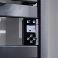 Sèche-serviettes électrique à inertie fluide Sauter Kelud Slim gris 500W + soufflerie 1000W