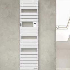 Sèche-serviettes électrique Adélis étroit avec soufflerie bleu profond 1750W