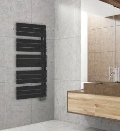Sèche-serviettes électrique asymétrique Deltacalor 750W noir 7.5m²