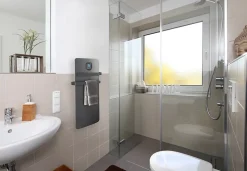 Sèche-serviettes électrique à inertie sèche Noirot Anuri gris 500W + soufflerie 700W