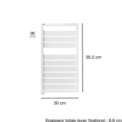 Sèche-serviettes électrique à inertie fluide Acova Astrakan grey aluminium 500W