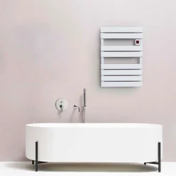 Sèche-serviettes électrique à inertie fluide Kalia Cameron blanc soufflerie 1300W