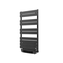 Sèche-serviettes électrique à inertie fluide Delonghi Phorum anthracite 500W + soufflerie 1000W