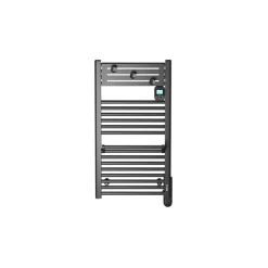 Sèche-serviettes électrique 500 W noir à inertie fluide, Noirot Actibain