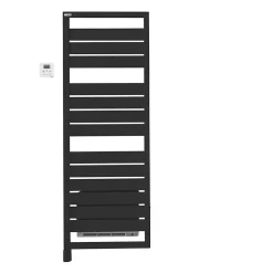 Sèche-serviettes électrique à inertie fluide Acova Astrakan + Air noir 750W + soufflerie 1000W