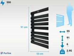 Sèche-serviettes mural aluminium display LED et WiFi 500W