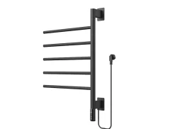 Sèche-serviettes Noir 5 branches pivotantes FLEXICO - bain-bain