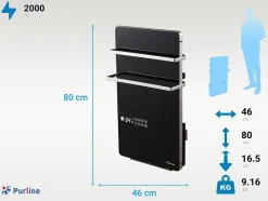 Sèche-serviettes numérique contrôle WIFI 2000W