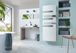 Sèche-serviettes SERENIS PREMIUM connecté soufflant mat à droite 750 + 1000W blanc carat - ATLANTIC - 850659