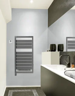 Sèche-serviettes soufflant électrique Acova Astrakan +Air 500 + soufflerie 1000W grey aluminium