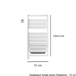 Sèche-serviettes soufflant électrique Acova Astrakan +Air 500 + soufflerie 1000W grey aluminium