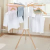 Séchoir à linge à rayons rotatif et pliable capacité 21M blanc et bois