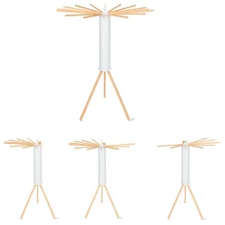 Séchoir à linge à rayons rotatif et pliable capacité 21M blanc et bois