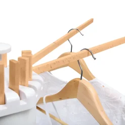 Séchoir à linge à rayons rotatif et pliable capacité 21M blanc et bois
