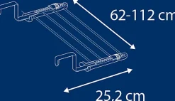 Séchoir à linge à suspendre 4,2 m, étendoir alu avec barres extensibles, Leifheit Quartett 42 Extensible Aluminium