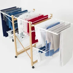 Séchoir à linge avec roulettes USHUAIA blanc 28M