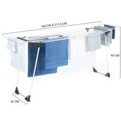 Séchoir à linge horizontal pliable ULTRA capacité 22M blanc