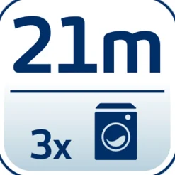 Séchoir à linge mural 21 m d'étendage, 5 fils, enrouleur automatique, blanc, Leifheit Rollfix 210 Longline