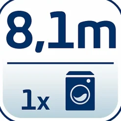 Séchoir à linge mural 8,1 m d'étendage, 8 barres et 1 porte serviettes, Leifheit Telegant 81 Protect Plus