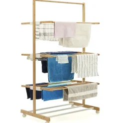 Séchoir à linge pliable 3 niveaux RITA capacité 22M en bambou