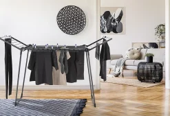 Séchoir à linge pliant 15 m d'étendage, noir, Leifheit Pegasus 150