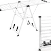 Séchoir à Linge Pliante, avec Ailes Latérales Hauteur Réglable, 20 Barres, Chaussures, Vêtements (1,8 M,Blanc)