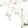 Séchoir à Linge Pliante, avec Ailes Latérales Hauteur Réglable, 20 Barres et 4 Crochets Chaussures, Vêtements (1,8 M,Beige)