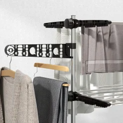 Séchoir à linge étendoir pliable ailes latérales 4 niveaux noir