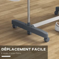 Séchoir à linge étendoir pliable ailes latérales 4 niveaux gris