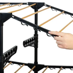 Séchoir à linge vertical pliable 3 niveaux MAXIMA capacité 20M noir et effet bois