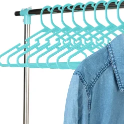 Séchoir à linge vertical pliable 3 niveaux OPTIMUM capacité 30M avec tringle télescopique cintres et pinces blanc et bleu