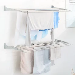 Séchoir alu mural blanc pliant 116x50x10cm Foxydry Fold 120