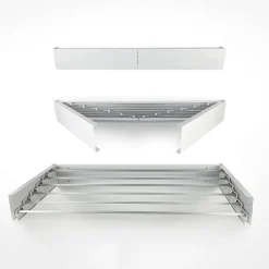 Séchoir alu mural blanc pliable 101x50x13cm Foxydry Hide 100