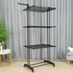 Séchoir multifonctions 20m d'étendage noir Herzberg HG8034-BB