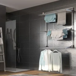 Séchoir mural 3 grilles pliables 152x52x137 cm alu Foxydry Tower 150
