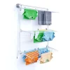 Séchoir mural 3 grilles pliables blanc 128x52x137 cm alu Foxydry Tower 120