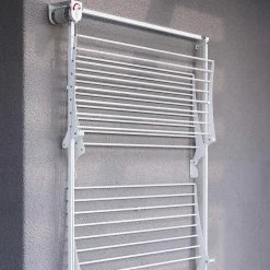 Séchoir mural 3 grilles pliables blanc 128x52x137 cm alu Foxydry Tower 120