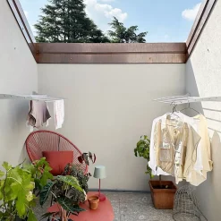 Séchoir mural alu blanc clic 82x50x10cm Foxydry Fold 80