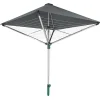 Séchoir parapluie extérieur avec toit étanche et douille de fixation, 40 m d'étendage, noir et gris, Leifheit LinoProtect 400