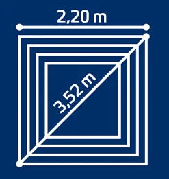 Séchoir parapluie extérieur avec housse et douille de fixation, 60 m d'étendage, vert et gris, Leifheit Linomatic Deluxe Cover 600