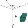 Séchoir parapluie extérieur, 50 m d'étendage, noir et gris, Leifheit LinoPush 500